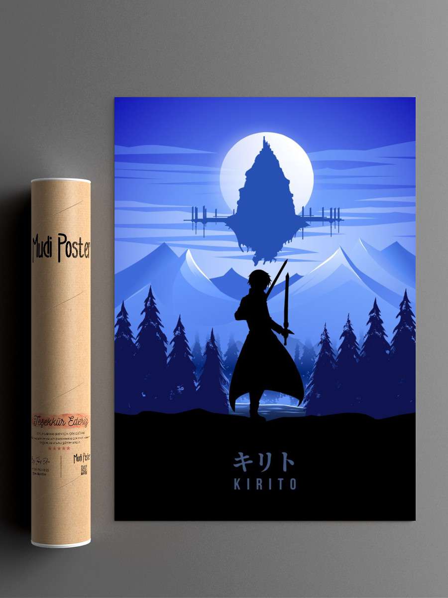 Kirigaya Kazuto SAO Anime Poster Çerçevesiz Yüksek Kalite Anime Duvar Poster