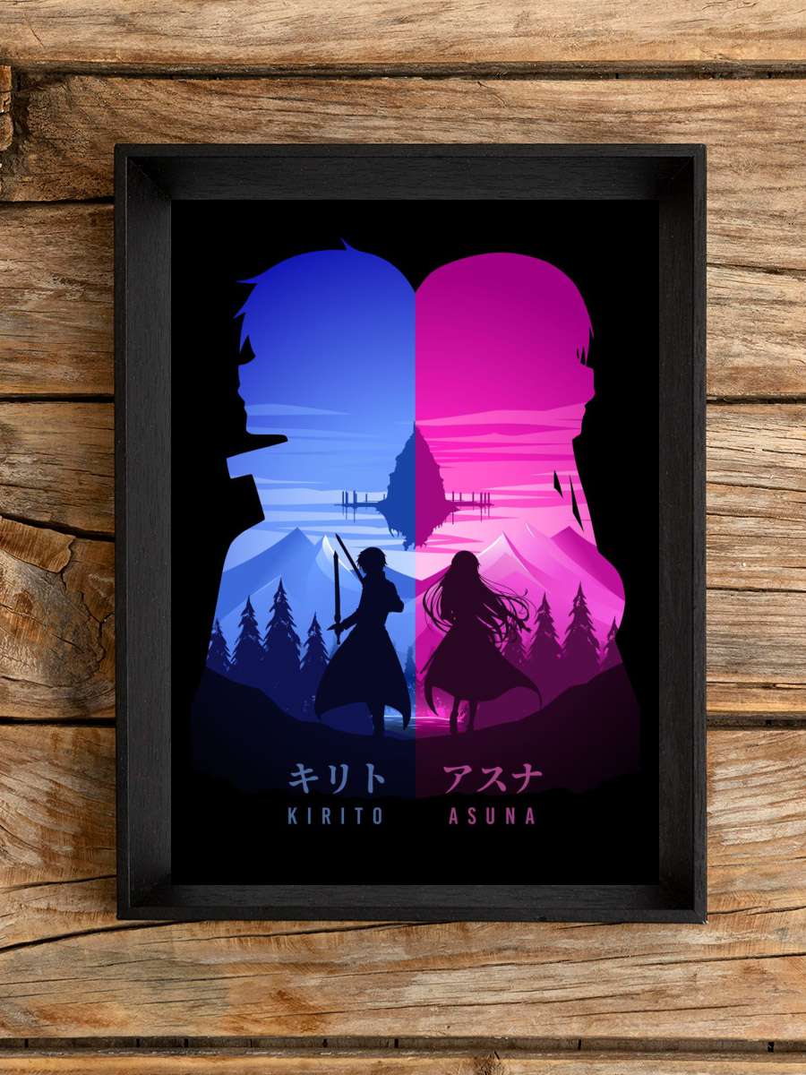 Kirito Asuna Anime Poster Çerçevesiz Yüksek Kalite Anime Duvar Poster