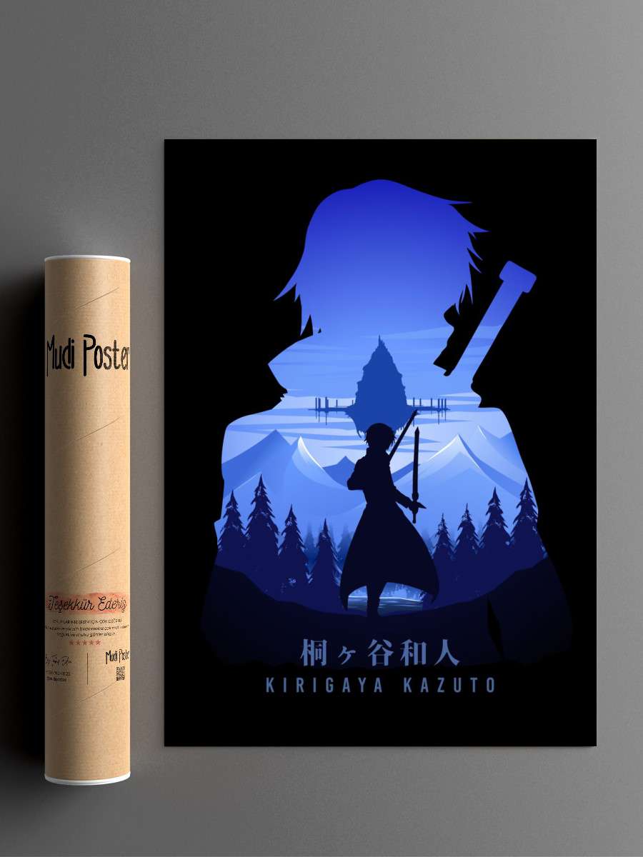 Kirito Sword Art Online Anime Poster Çerçevesiz Yüksek Kalite Anime Duvar Poster