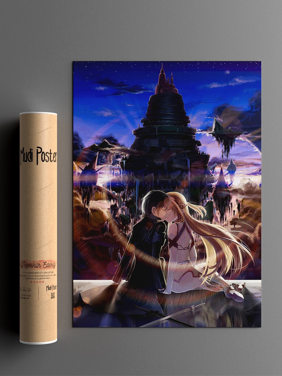 Kirito Sword Art Online  Anime Poster Çerçevesiz Yüksek Kalite Anime Duvar Poster