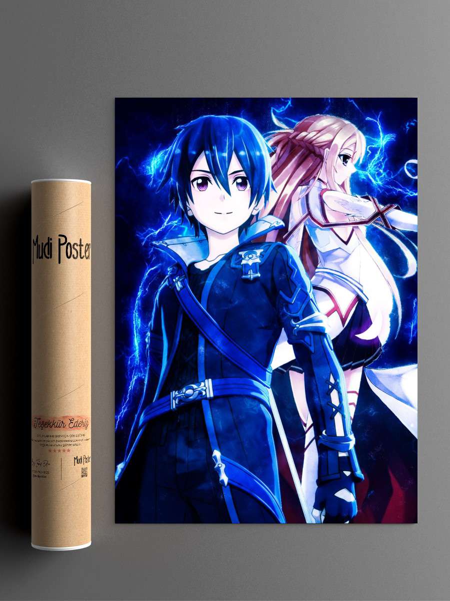 Kirito X Asuna Anime Poster Çerçevesiz Yüksek Kalite Anime Duvar Poster