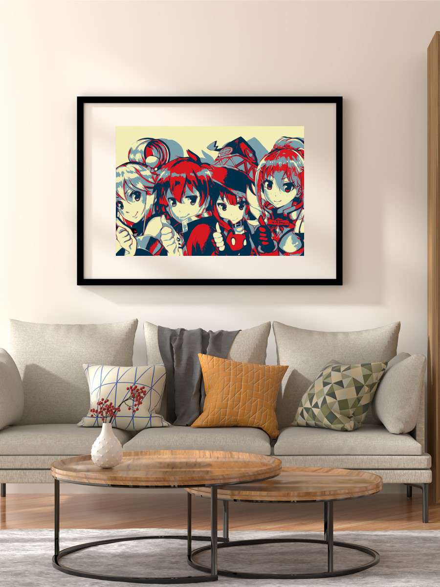 Konosuba Group Anime Poster Çerçevesiz Yüksek Kalite Anime Duvar Poster