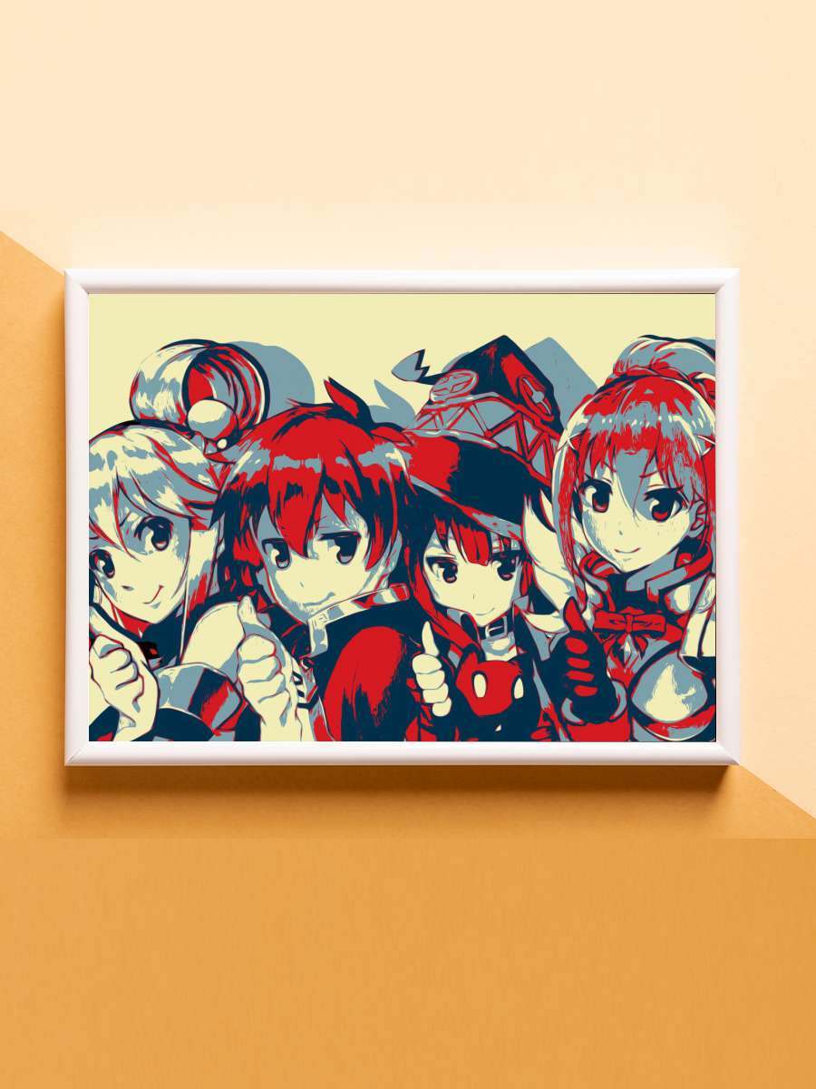 Konosuba Group Anime Poster Çerçevesiz Yüksek Kalite Anime Duvar Poster