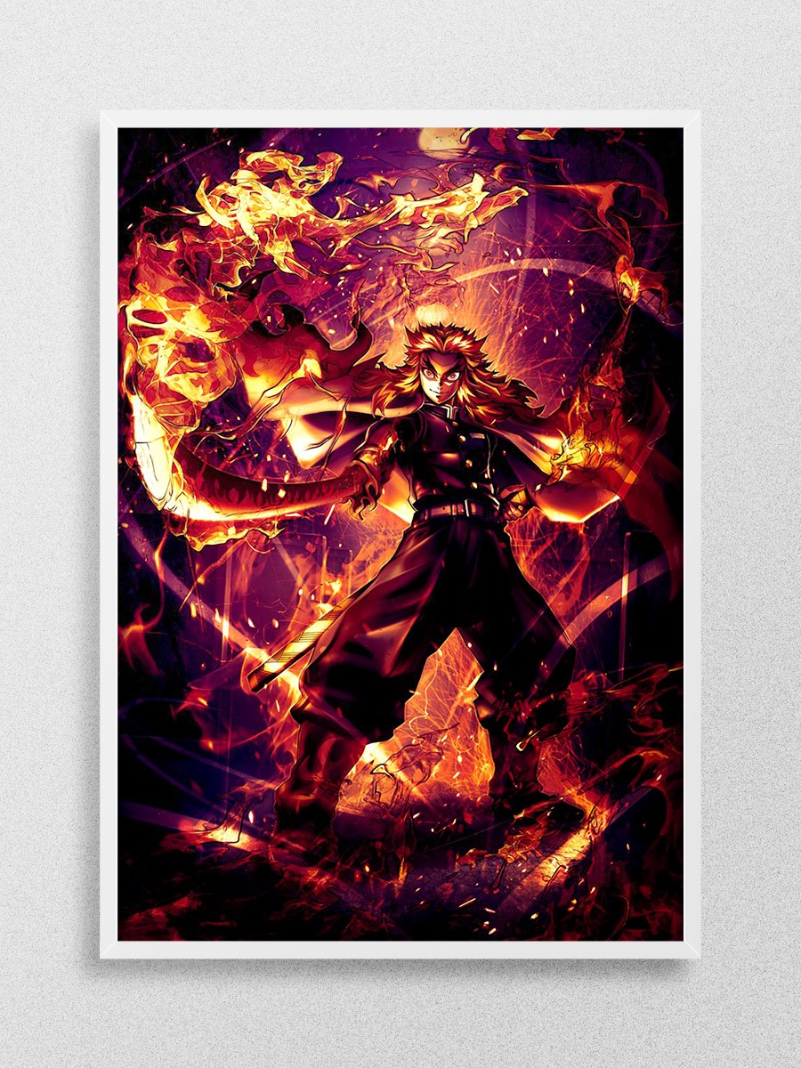 kyojuro rengoku Anime Poster Çerçevesiz Yüksek Kalite Anime Duvar Poster