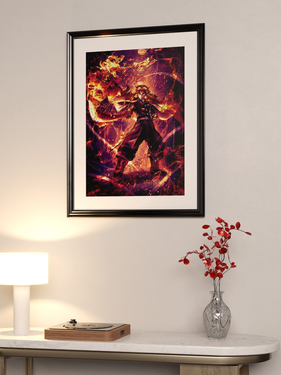 kyojuro rengoku Anime Poster Çerçevesiz Yüksek Kalite Anime Duvar Poster