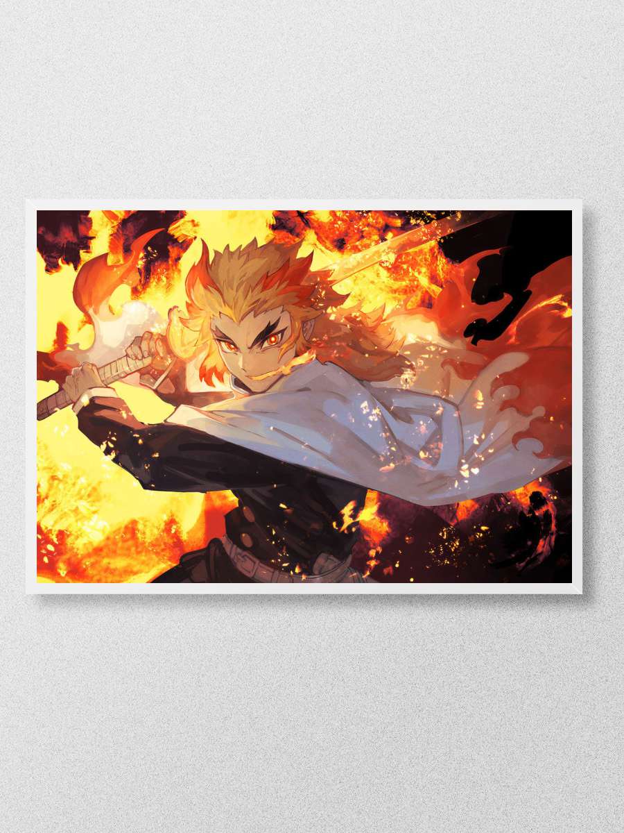 Kyojuro Rengoku Poster Anime Poster Çerçevesiz Yüksek Kalite Anime Duvar Poster