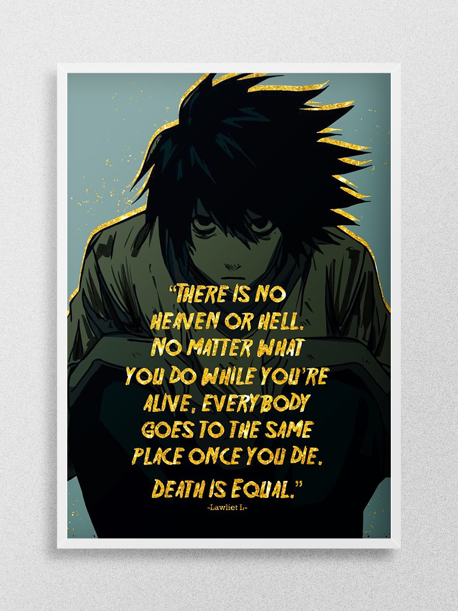 L QUOTE 9 Anime Poster Çerçevesiz Yüksek Kalite Anime Duvar Poster