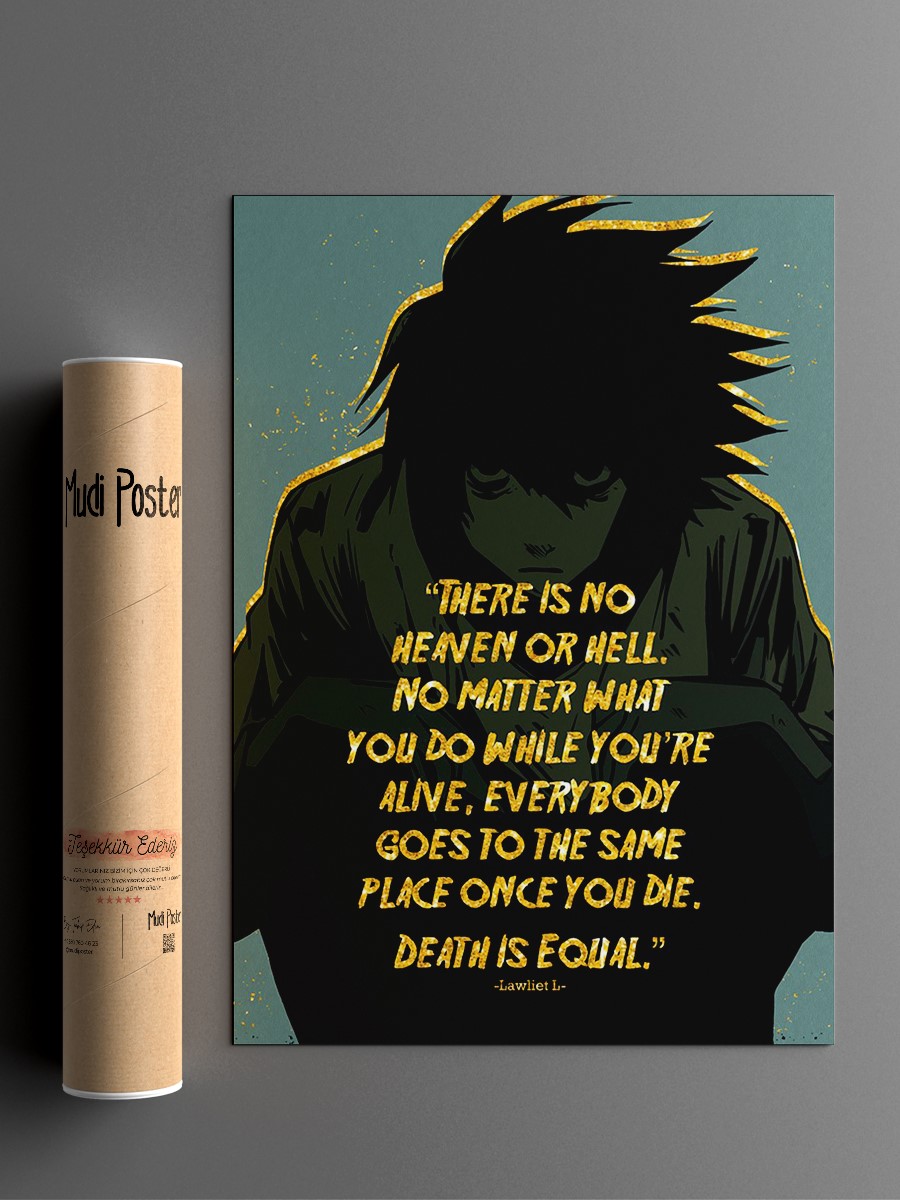 L QUOTE 9 Anime Poster Çerçevesiz Yüksek Kalite Anime Duvar Poster