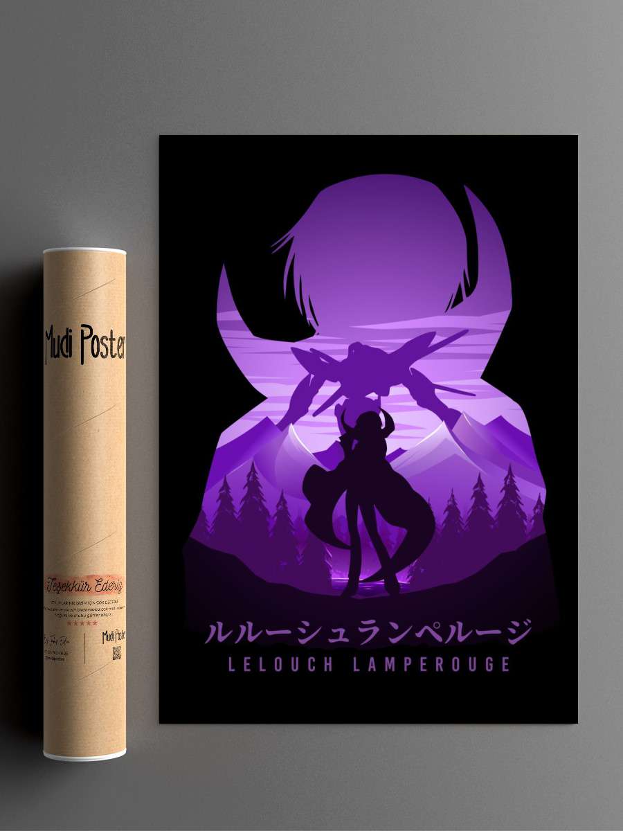 Lelouch Code Geass Anime Poster Çerçevesiz Yüksek Kalite Anime Duvar Poster