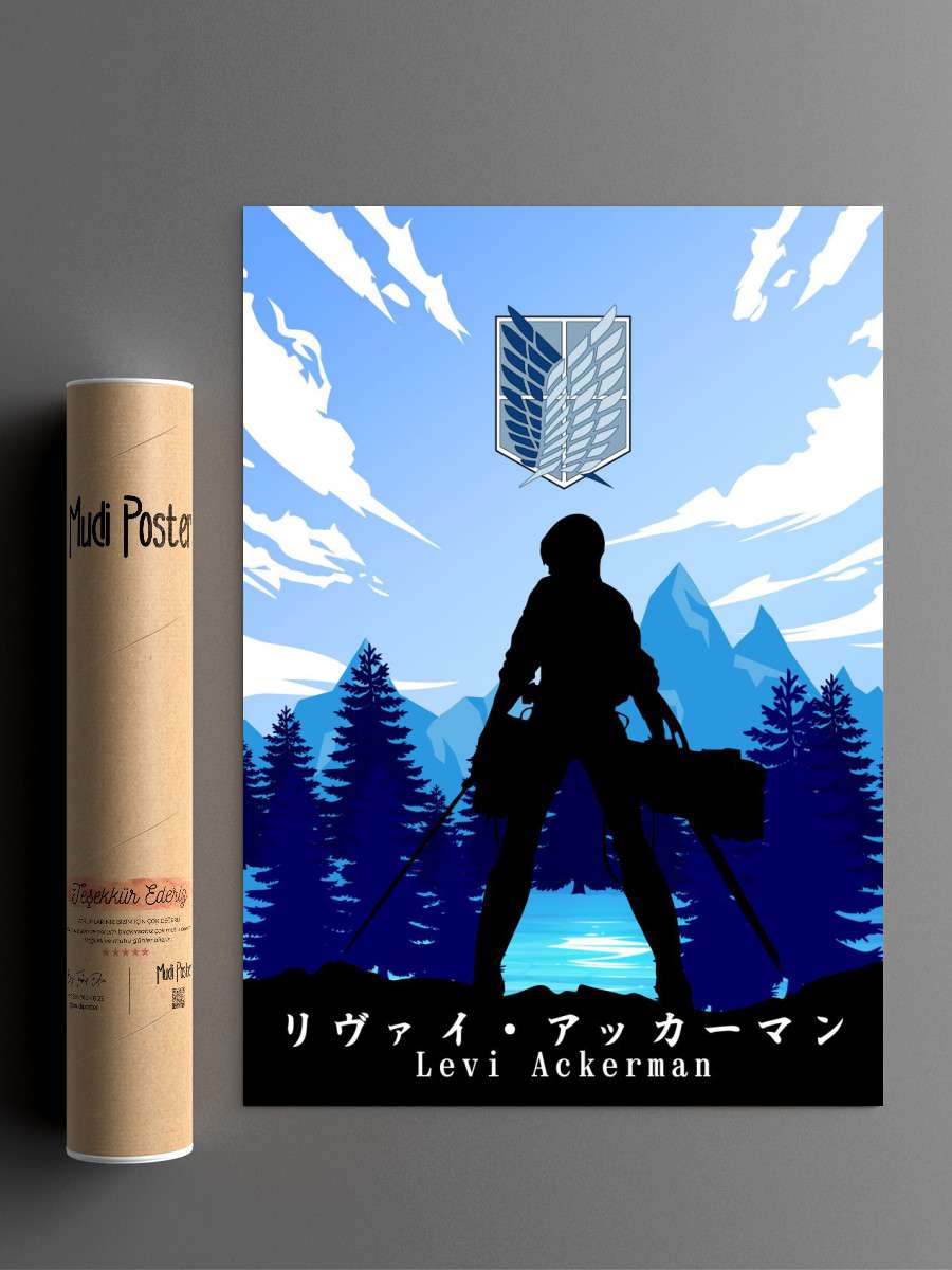 Levi Ackerman AOT Anime Poster Çerçevesiz Yüksek Kalite Anime Duvar Poster