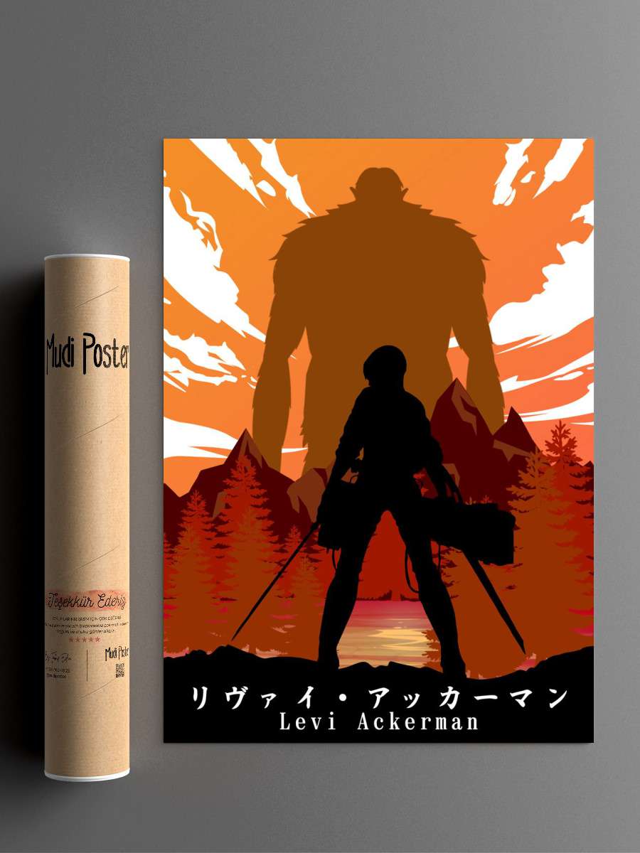 Levi Ackerman AOT Anime Poster Çerçevesiz Yüksek Kalite Anime Duvar Poster