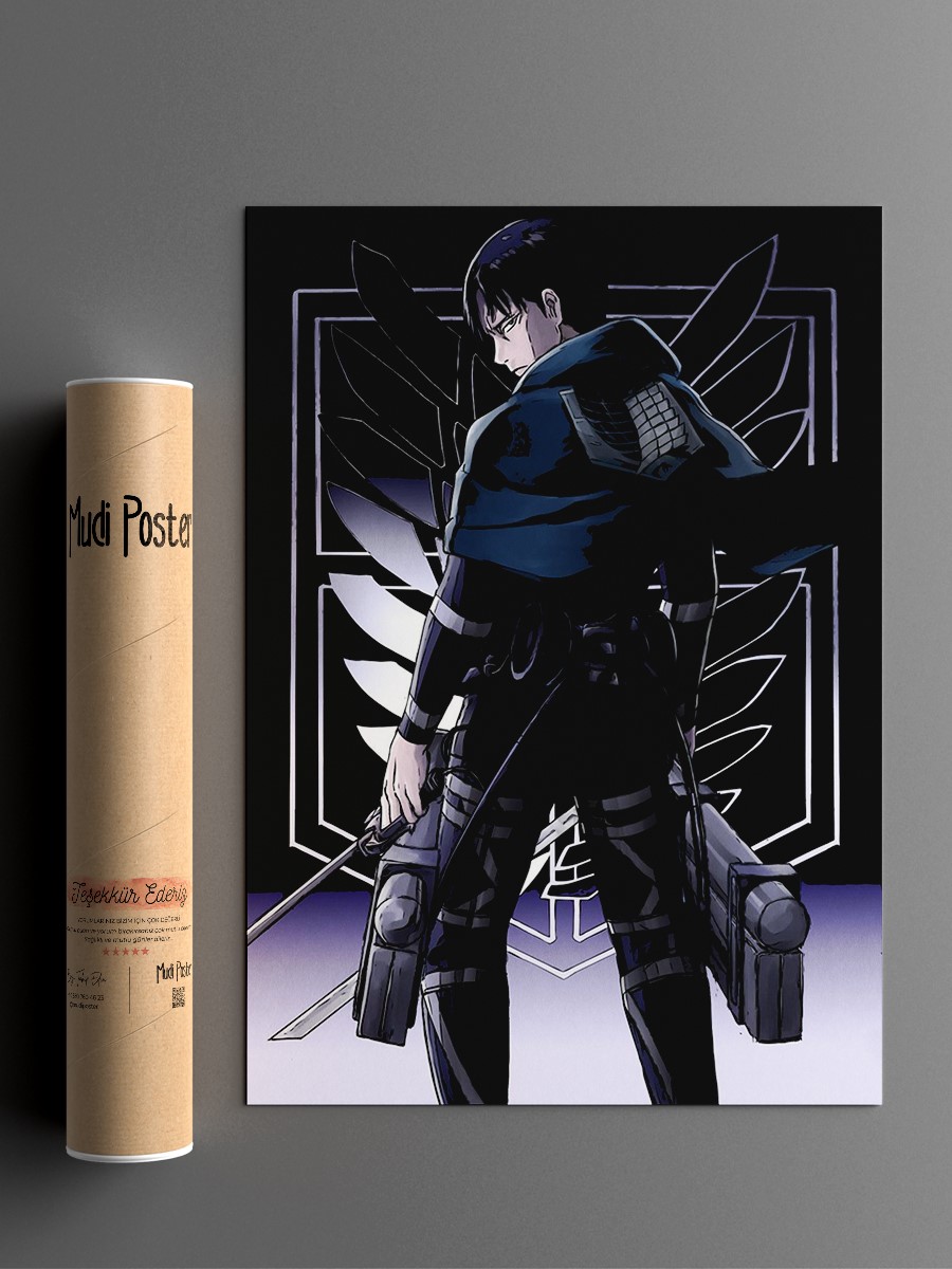 levi ackerman attack titan Anime Poster Çerçevesiz Yüksek Kalite Anime Duvar Poster