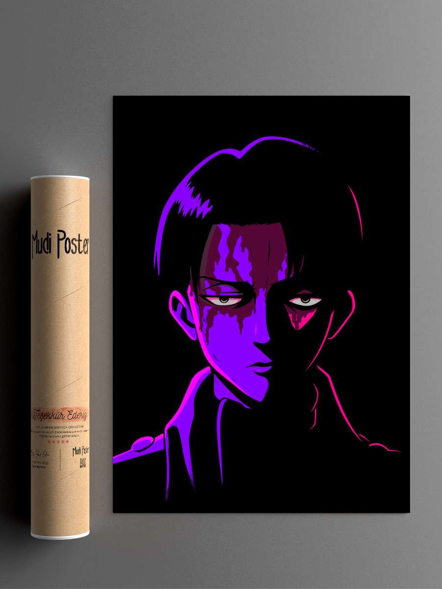 Levi Ackerman Anime Poster Çerçevesiz Yüksek Kalite Anime Duvar Poster