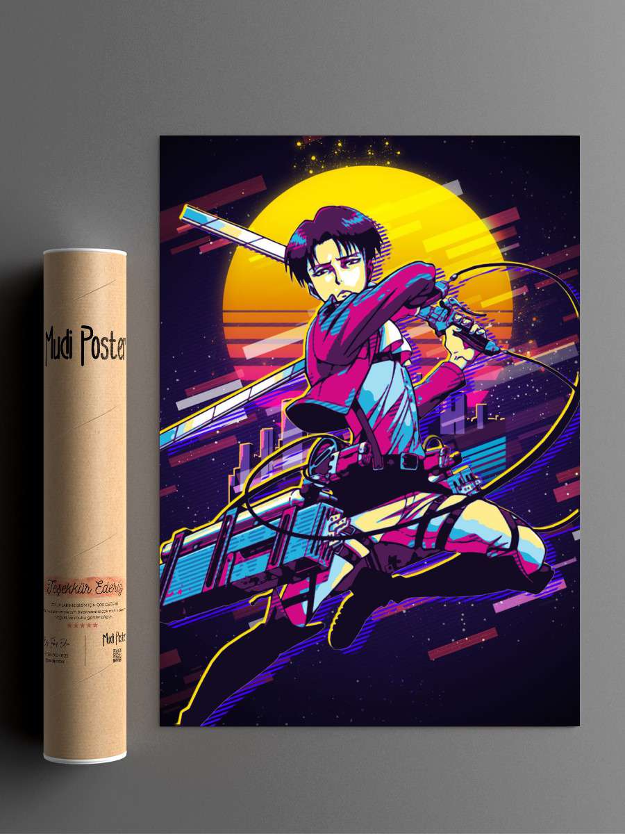 levi attack on titan Anime Poster Çerçevesiz Yüksek Kalite Anime Duvar Poster