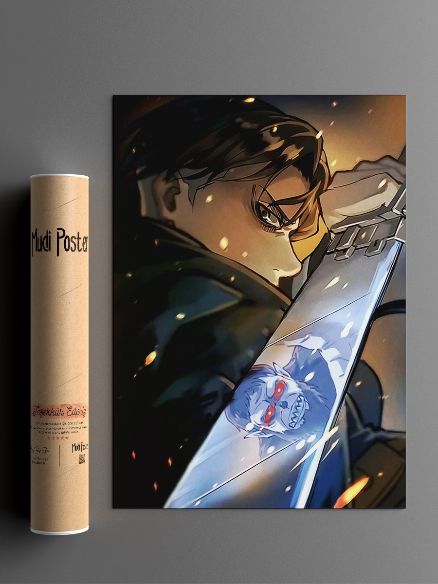 Levi Attack on Titan Anime Poster Çerçevesiz Yüksek Kalite Anime Duvar Poster