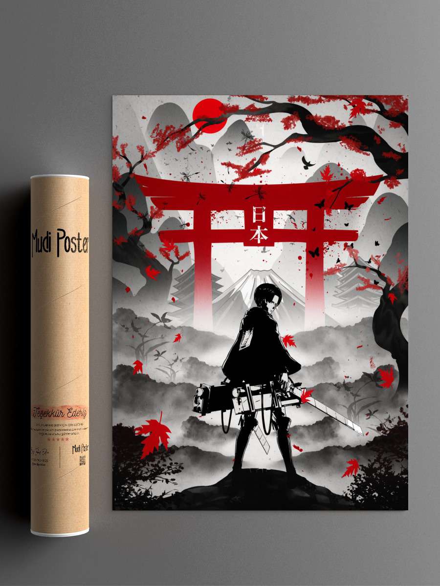 Levi Attack On Titan Anime Poster Çerçevesiz Yüksek Kalite Anime Duvar Poster