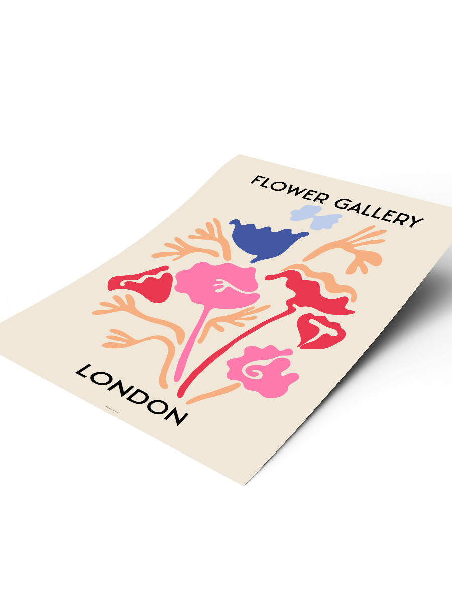 London Soyut Çiçek Modern Poster Çerçevesiz Duvar Tablosu Sanatsal Poster