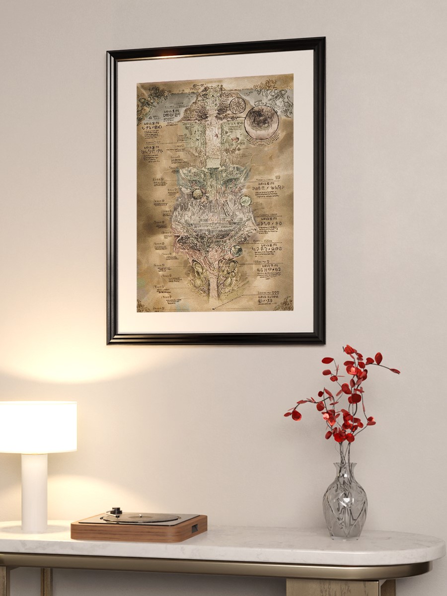 Made in Abyss Map Anime Poster Çerçevesiz Yüksek Kalite Anime Duvar Poster
