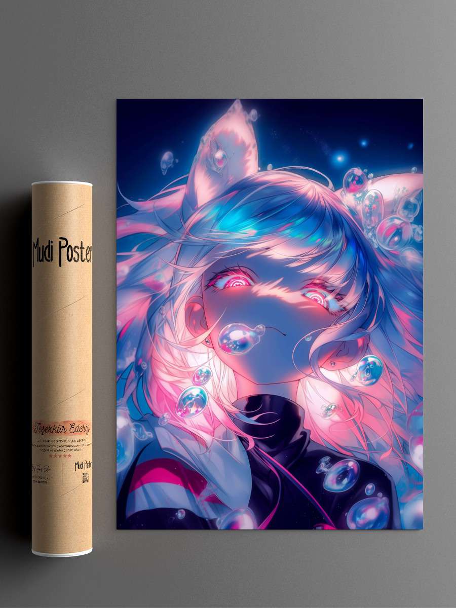 Magical Anime Girl Anime Poster Çerçevesiz Yüksek Kalite Anime Duvar Poster