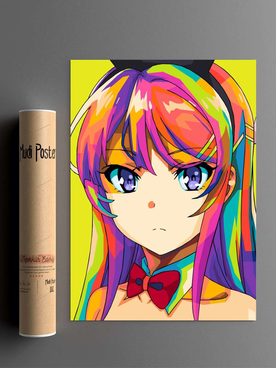 mai sakurajima pop art Anime Poster Çerçevesiz Yüksek Kalite Anime Duvar Poster