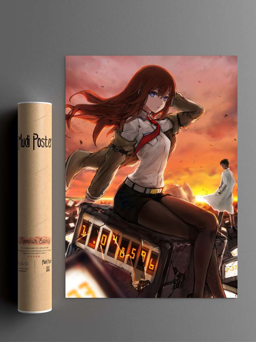 Makise Kurisu Anime Poster Çerçevesiz Yüksek Kalite Anime Duvar Poster