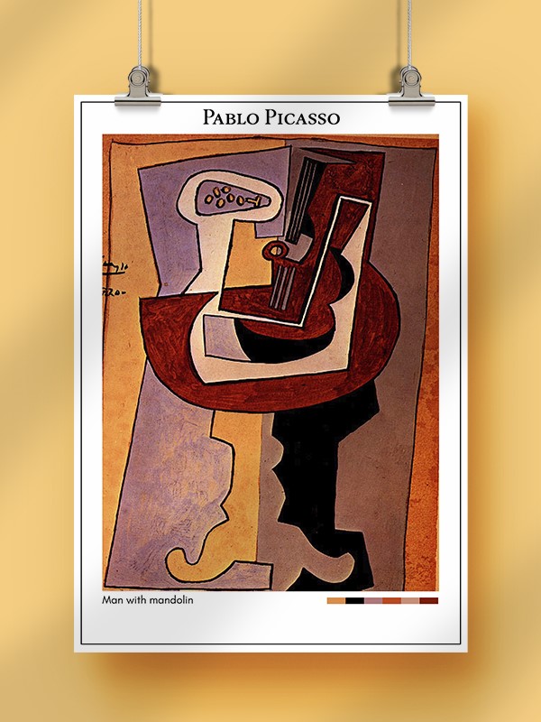 Pablo Picasso Man with mandolin Poster