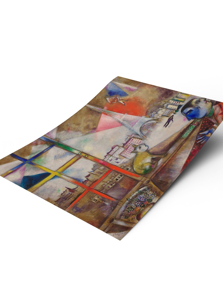 Marc Chagall Paris Window Tablo Sanatsal Ünlü Ressam Poster Çerçevesiz Yüksek Kalite Poster