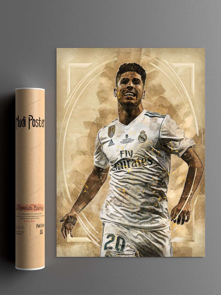 Marco Asensio Futbol Poster Çerçevesiz Yüksek Kalite Futbolcu Duvar Poster
