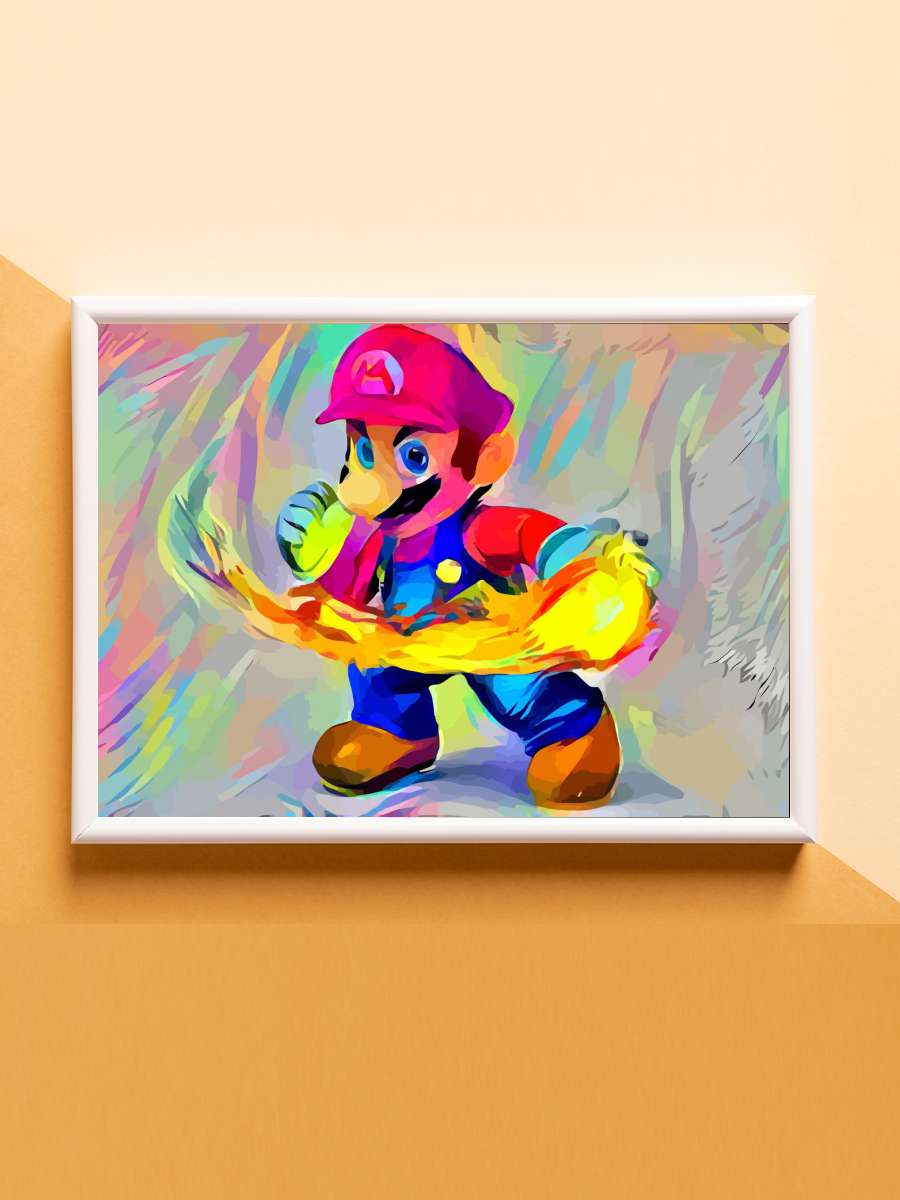 Mario on fire Anime Poster Çerçevesiz Yüksek Kalite Anime Duvar Poster