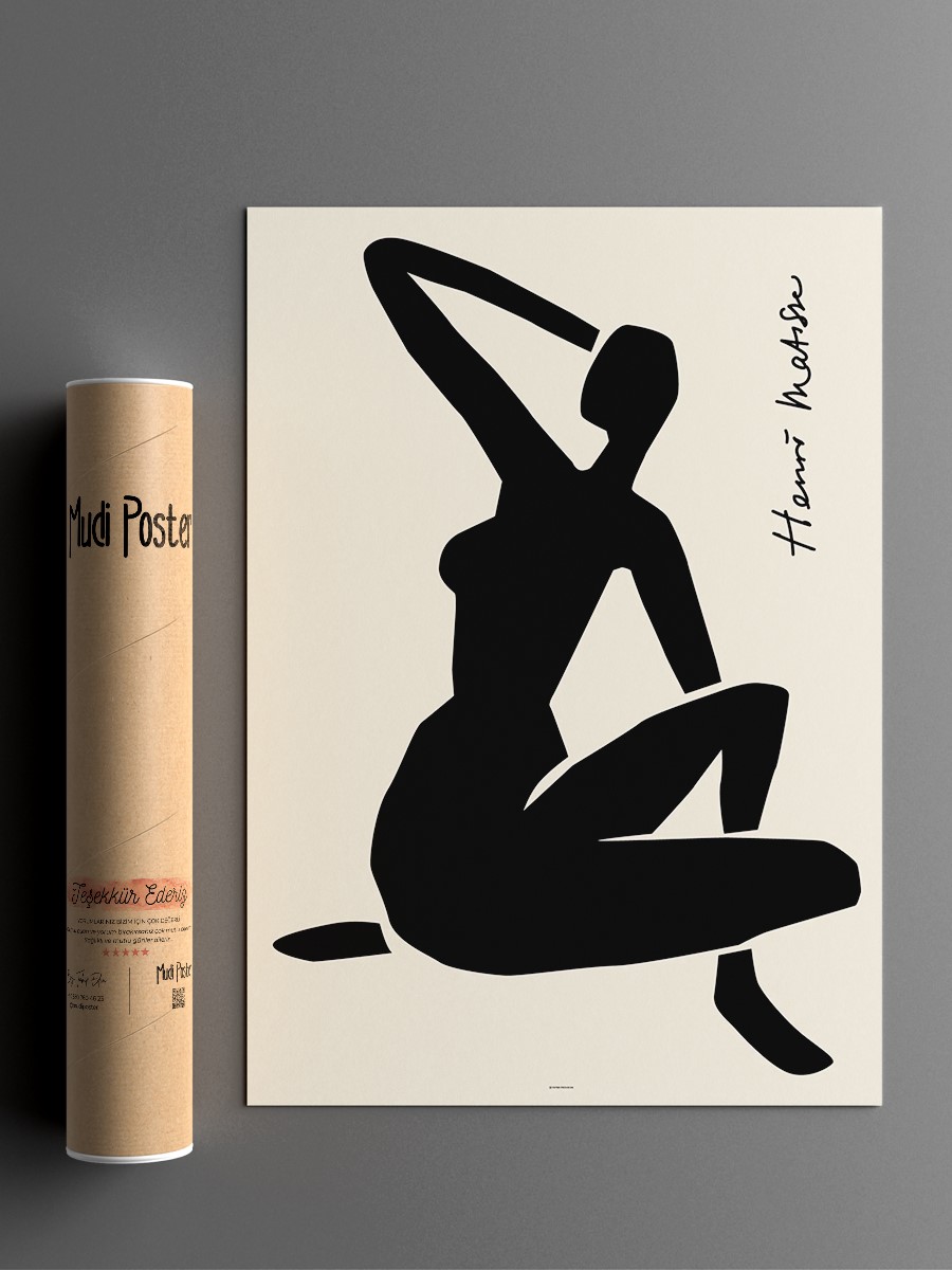 Matisse Black Woman Poster Modern Duvar Tablosu Çerçevesiz Poster Salon, Mutfak Ve Ofis Duvar Dekoru