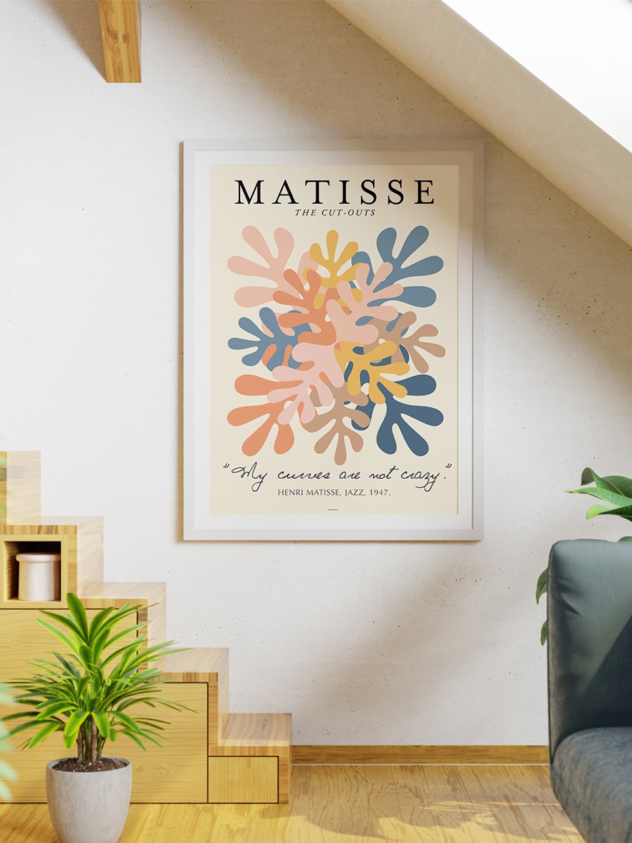 Matisse Çiçek Desenli Poster Modern Duvar Tablosu Çerçevesiz Poster Salon, Mutfak Ve Ofis Duvar Dekoru
