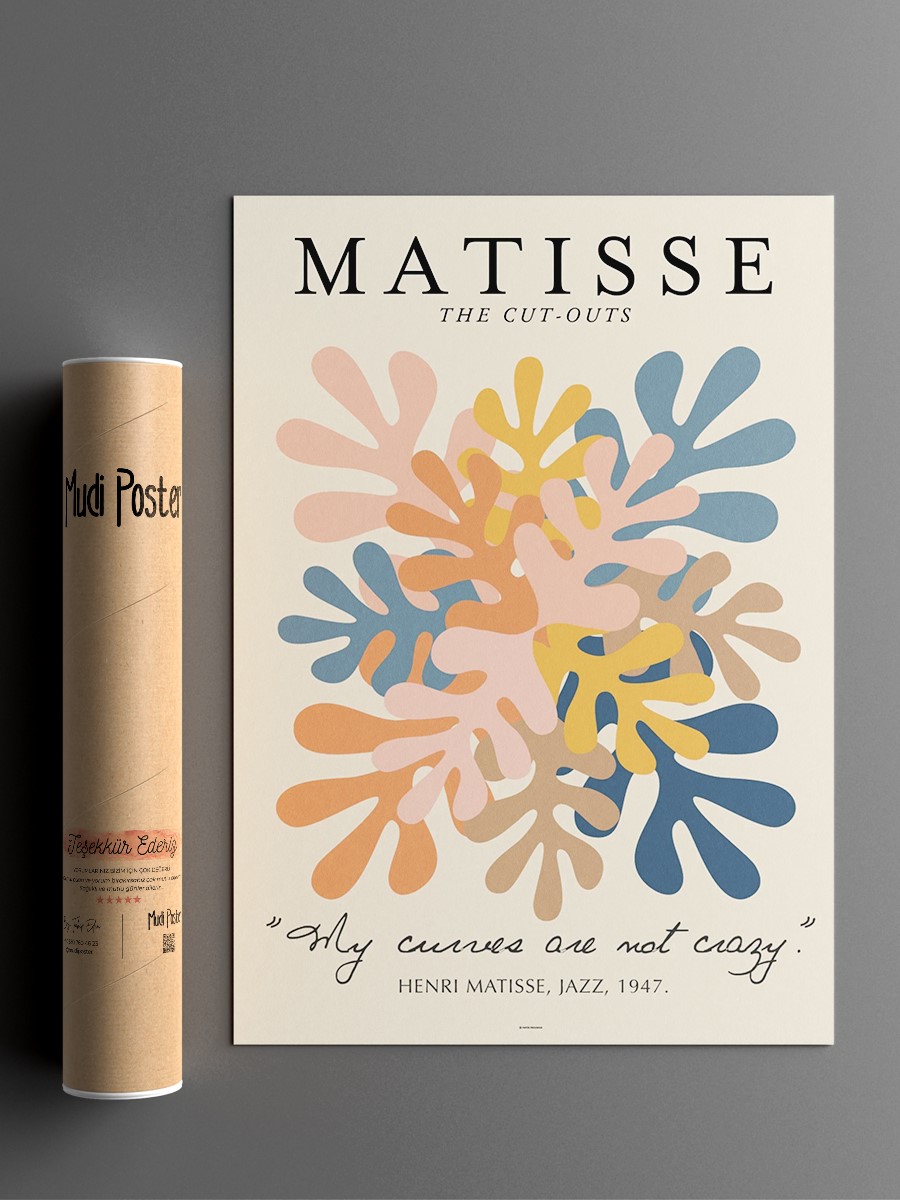 Matisse Çiçek Desenli Poster Modern Duvar Tablosu Çerçevesiz Poster Salon, Mutfak Ve Ofis Duvar Dekoru
