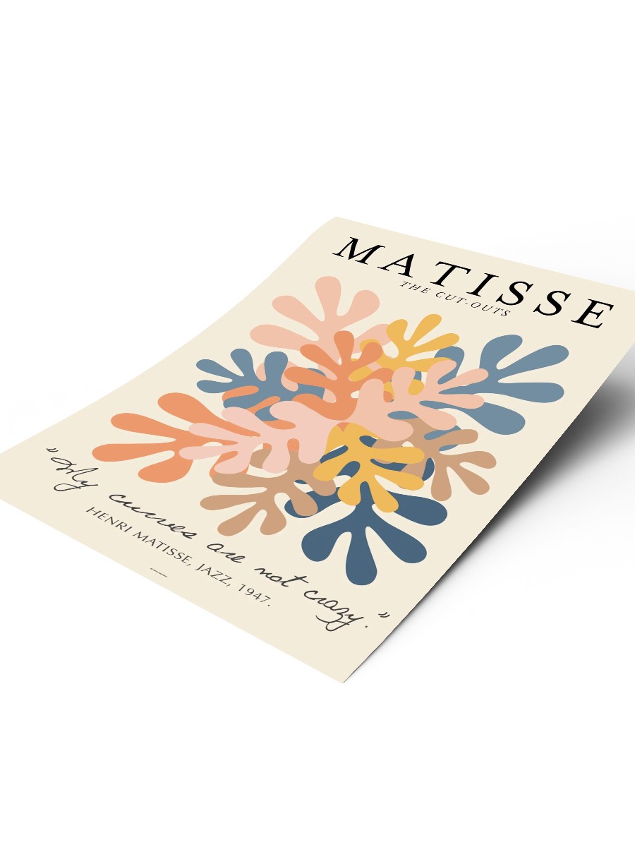 Matisse Çiçek Desenli Poster Modern Duvar Tablosu Çerçevesiz Poster Salon, Mutfak Ve Ofis Duvar Dekoru