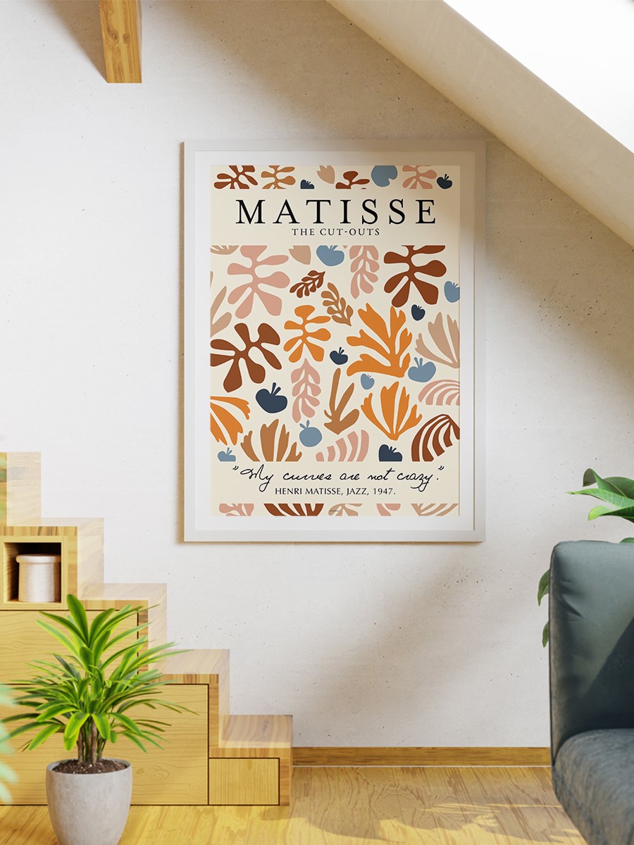 Matisse Renkli Çizgi Poster Modern Duvar Tablosu Çerçevesiz Poster Salon, Mutfak Ve Ofis Duvar Dekoru