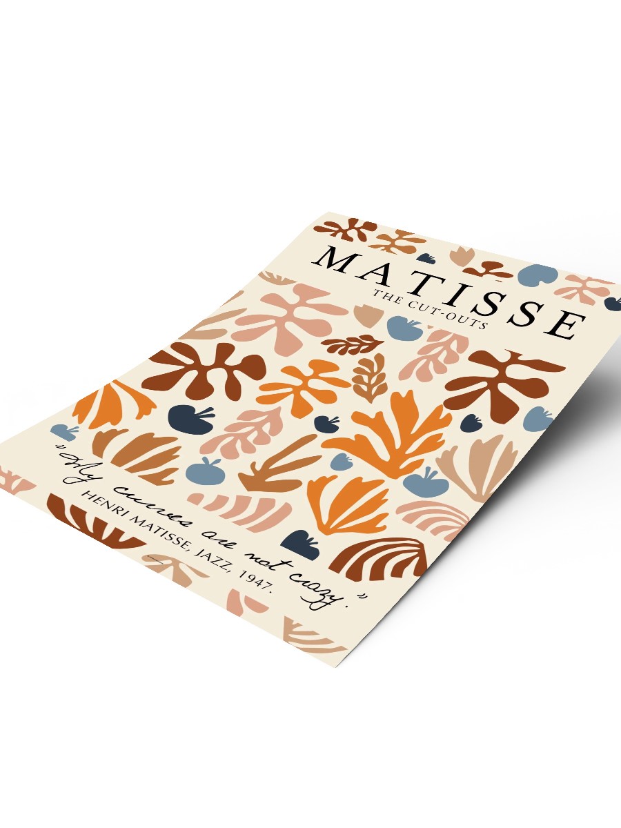 Matisse Renkli Çizgi Poster Modern Duvar Tablosu Çerçevesiz Poster Salon, Mutfak Ve Ofis Duvar Dekoru