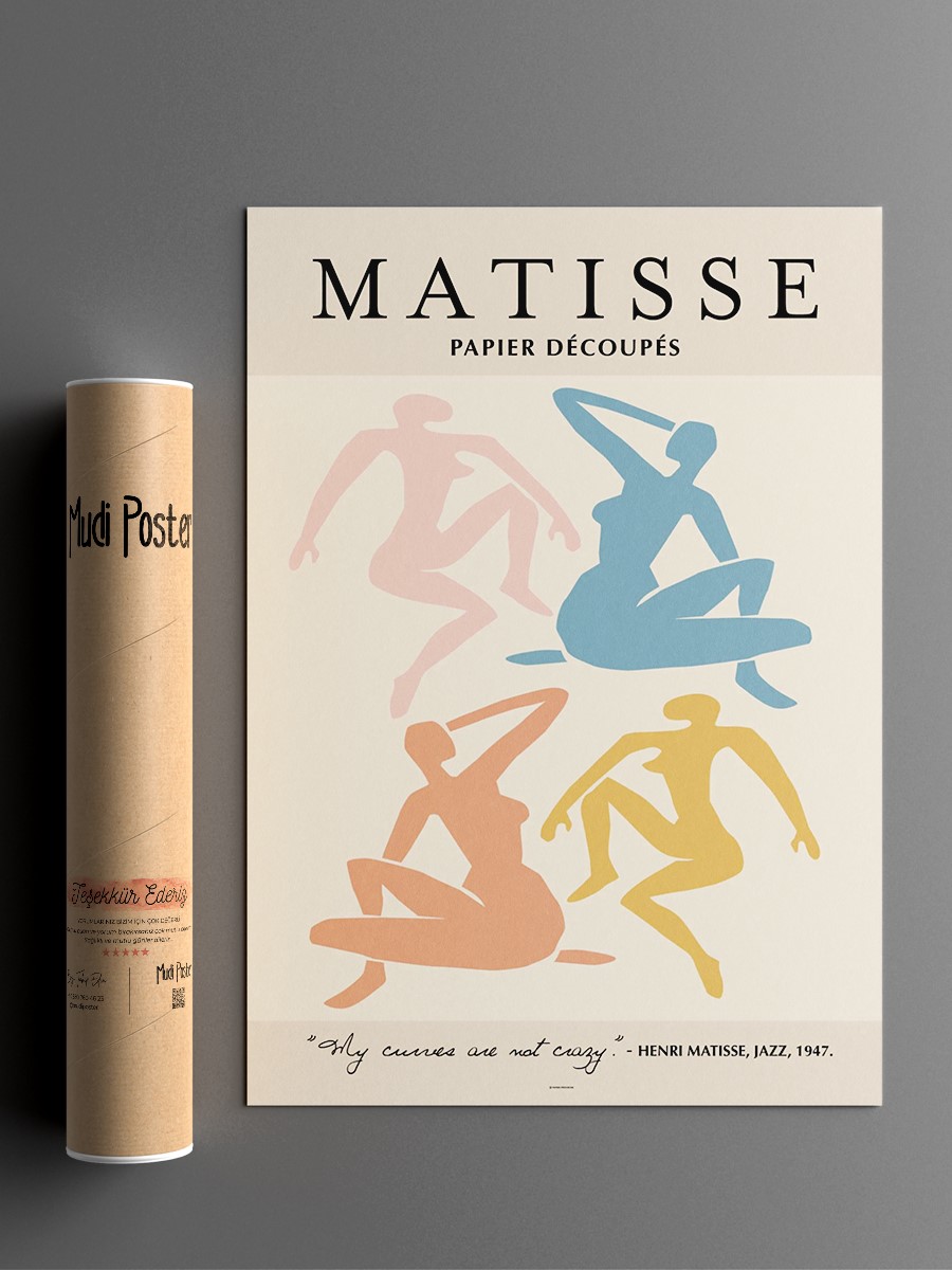 Matisse Soyut Abstract Poster Modern Duvar Tablosu Çerçevesiz Poster Salon, Mutfak Ve Ofis Duvar Dekoru