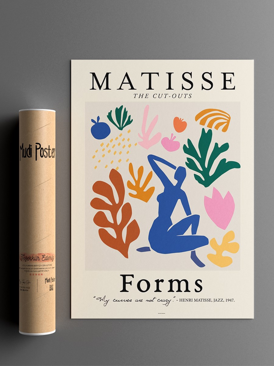 Matisse Soyut Poster Modern Duvar Tablosu Çerçevesiz Poster Salon, Mutfak Ve Ofis Duvar Dekoru