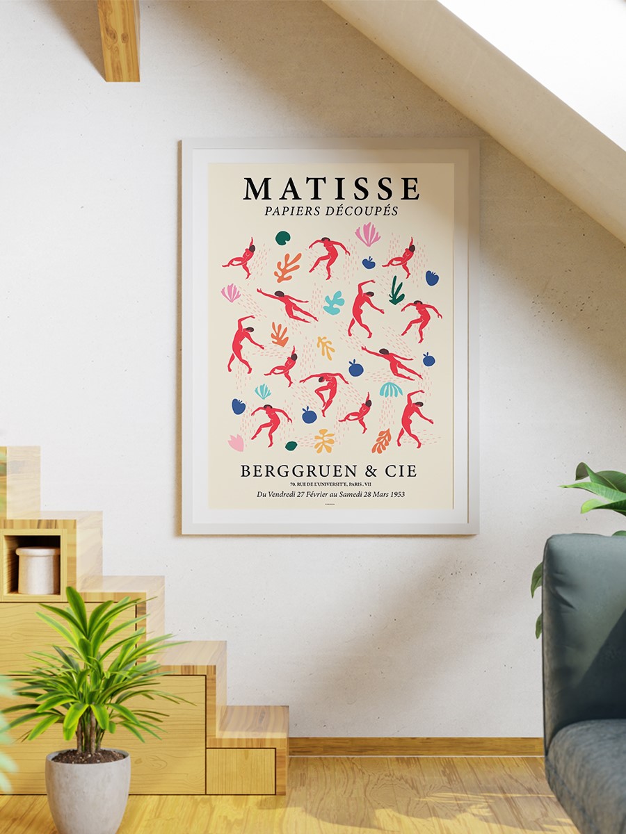 Matisse Soyut Renkli Poster Modern Duvar Tablosu Çerçevesiz Poster Salon, Mutfak Ve Ofis Duvar Dekoru