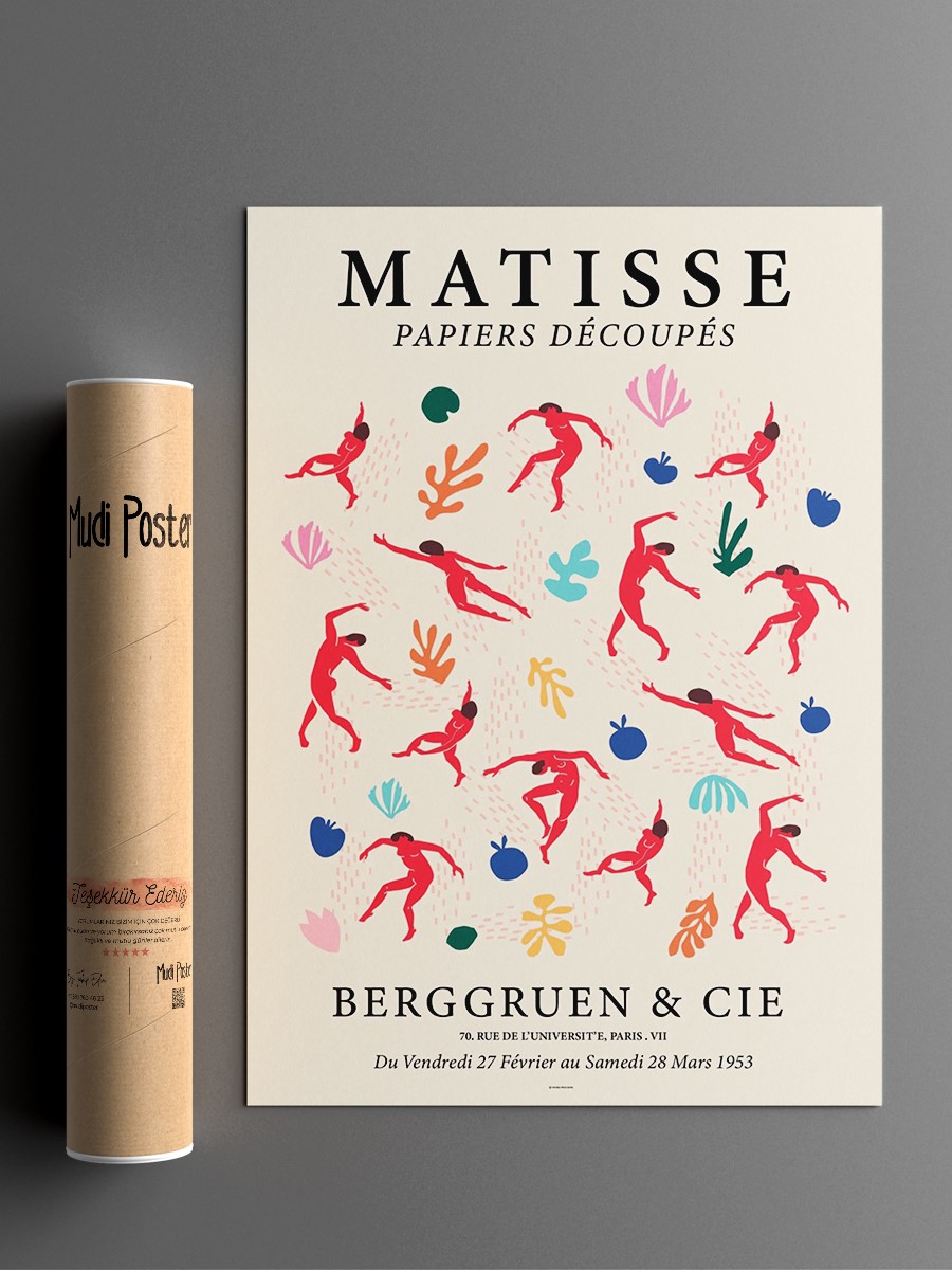 Matisse Soyut Renkli Poster Modern Duvar Tablosu Çerçevesiz Poster Salon, Mutfak Ve Ofis Duvar Dekoru