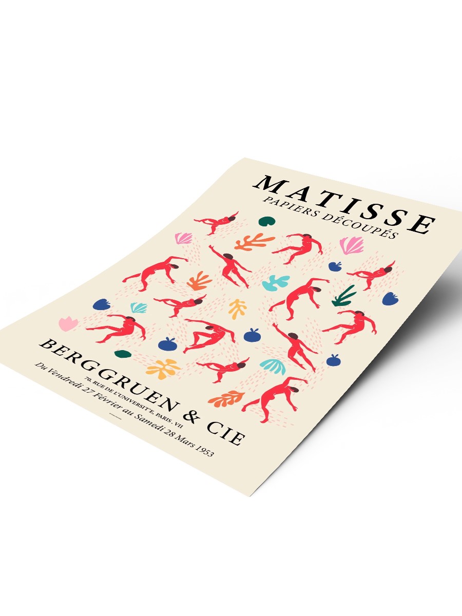 Matisse Soyut Renkli Poster Modern Duvar Tablosu Çerçevesiz Poster Salon, Mutfak Ve Ofis Duvar Dekoru