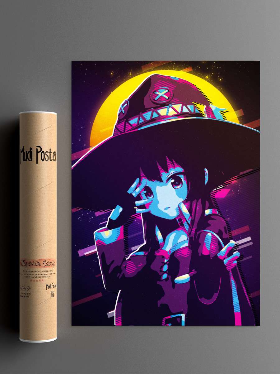 Megumin KonoSuba Anime Poster Çerçevesiz Yüksek Kalite Anime Duvar Poster