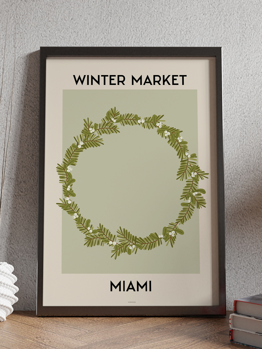 Miami Soyut Modern Poster Çerçevesiz Duvar Tablosu Sanatsal Poster