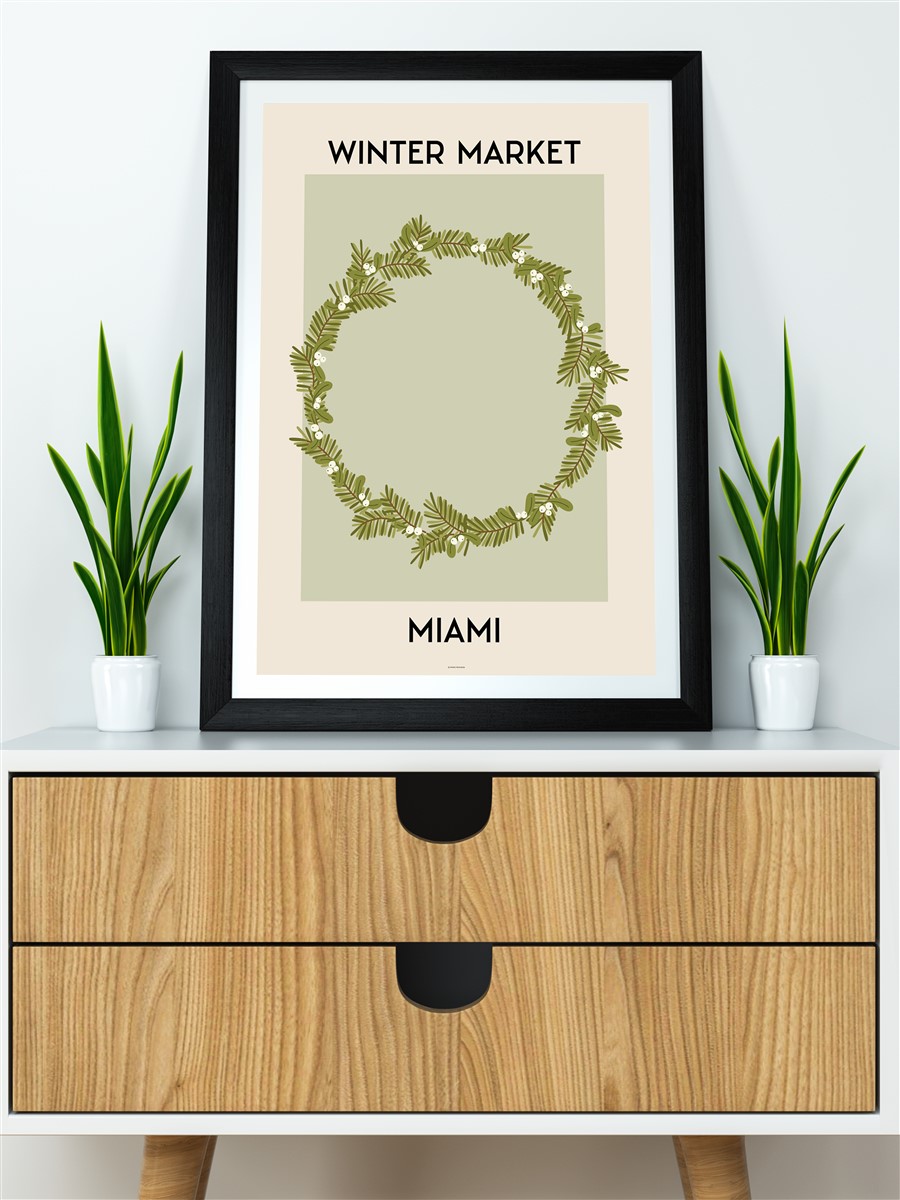 Miami Soyut Modern Poster Çerçevesiz Duvar Tablosu Sanatsal Poster