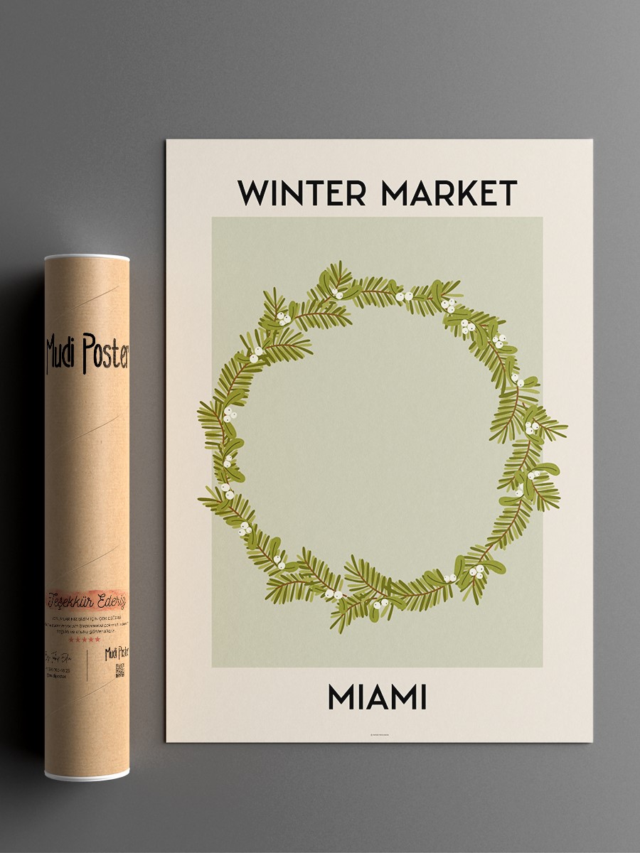 Miami Soyut Modern Poster Çerçevesiz Duvar Tablosu Sanatsal Poster