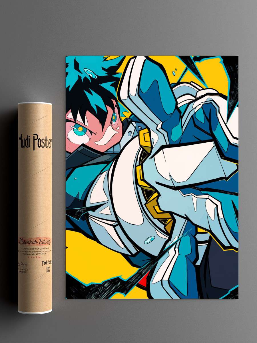 Midoriya MHA Anime Poster Çerçevesiz Yüksek Kalite Anime Duvar Poster