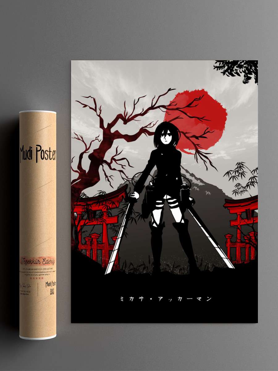 Mikasa Ackerman Anime Poster Çerçevesiz Yüksek Kalite Anime Duvar Poster