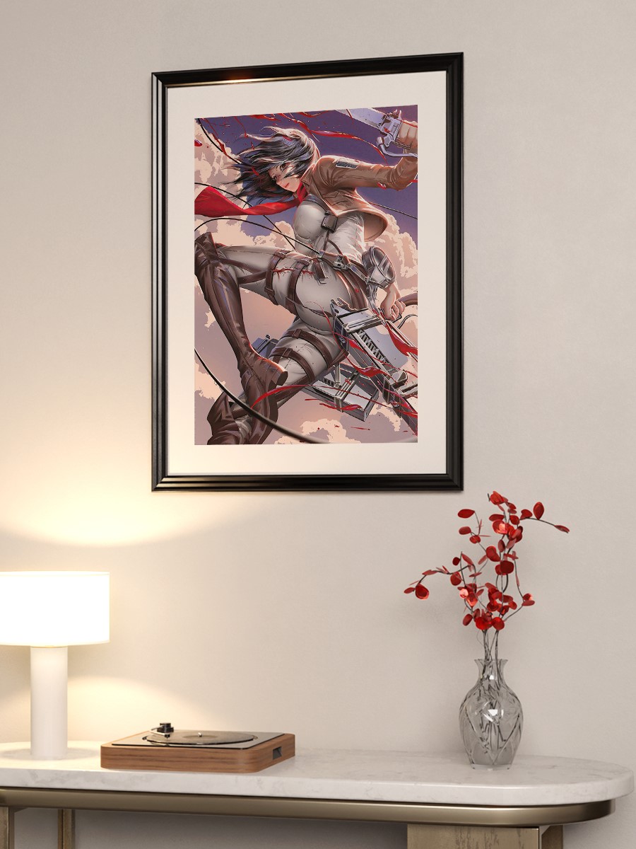 Mikasa Attack on Titan Anime Poster Çerçevesiz Yüksek Kalite Anime Duvar Poster