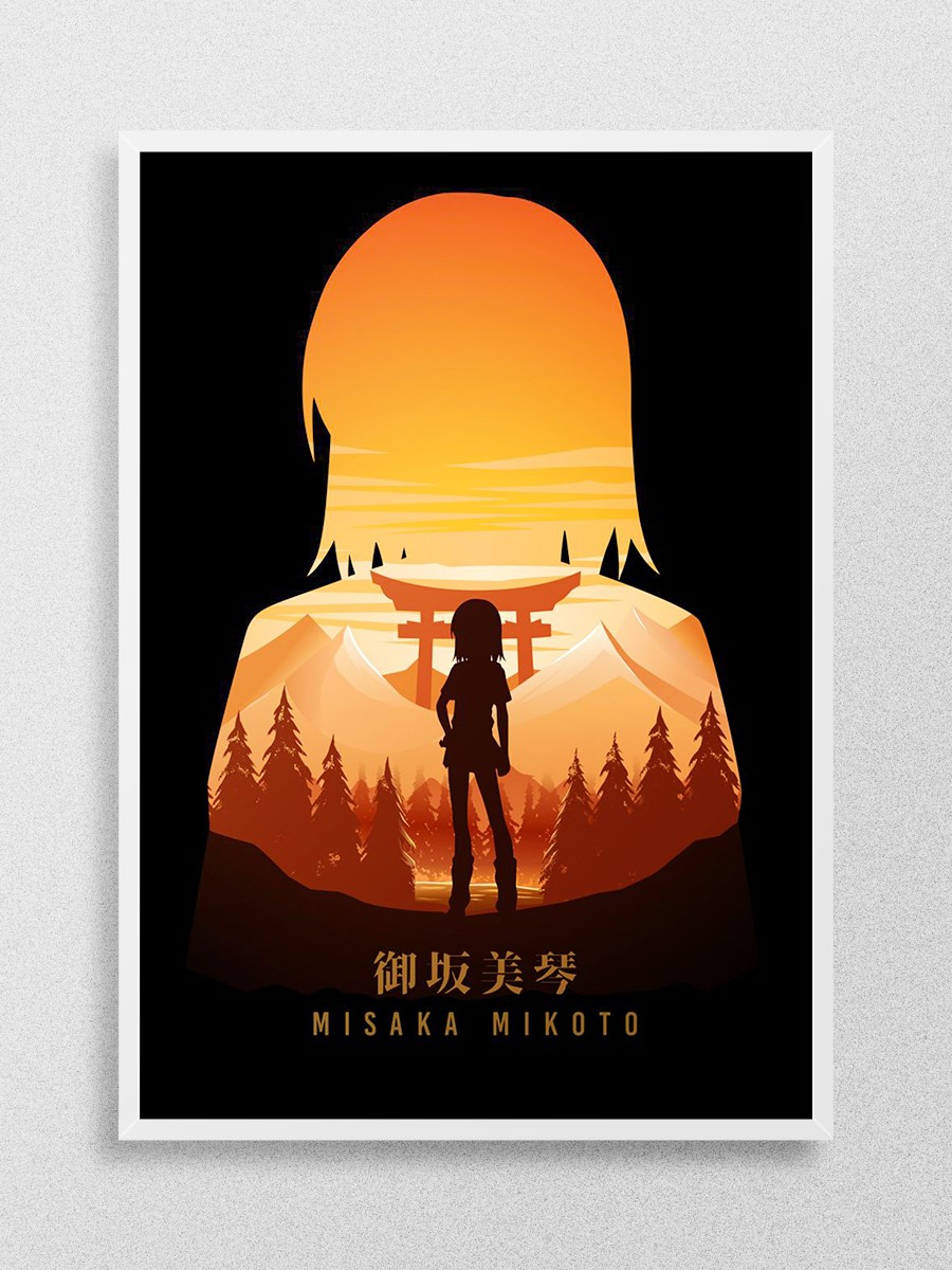 Misaka Mikoto Toaru Anime Poster Çerçevesiz Yüksek Kalite Anime Duvar Poster