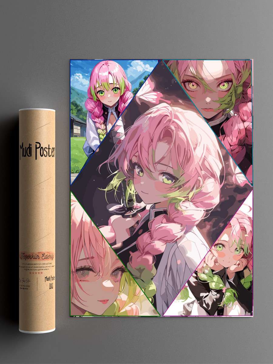 Mitsuri Kanroji Anime Poster Çerçevesiz Yüksek Kalite Anime Duvar Poster