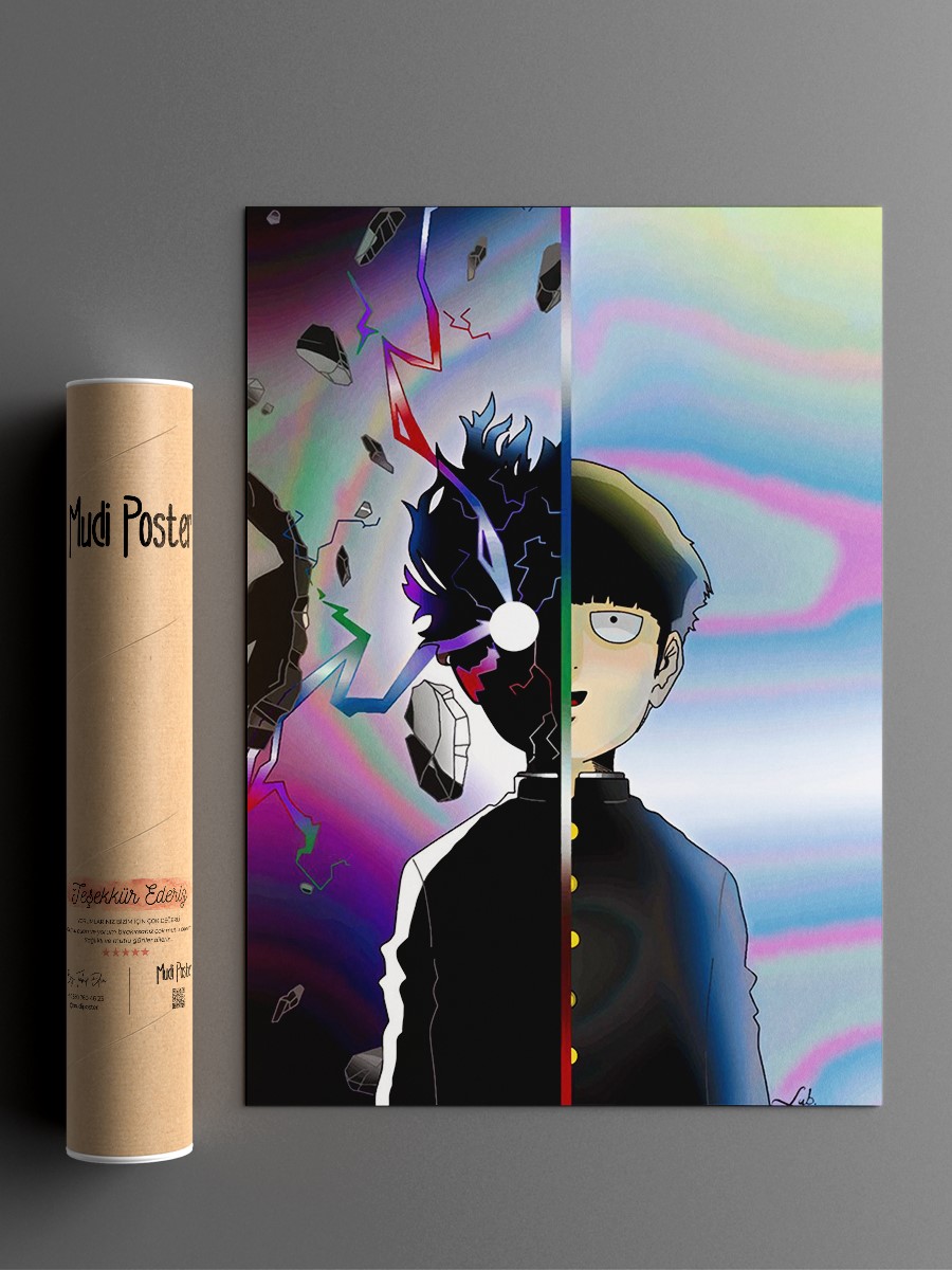 Mob Psycho 100 Anime Poster Çerçevesiz Yüksek Kalite Anime Duvar Poster
